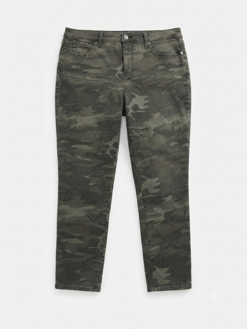 NYDJ Ami Skinny Ankle Camo Jeans Womens Plus Size 16W Lift Tuck Stretch Green